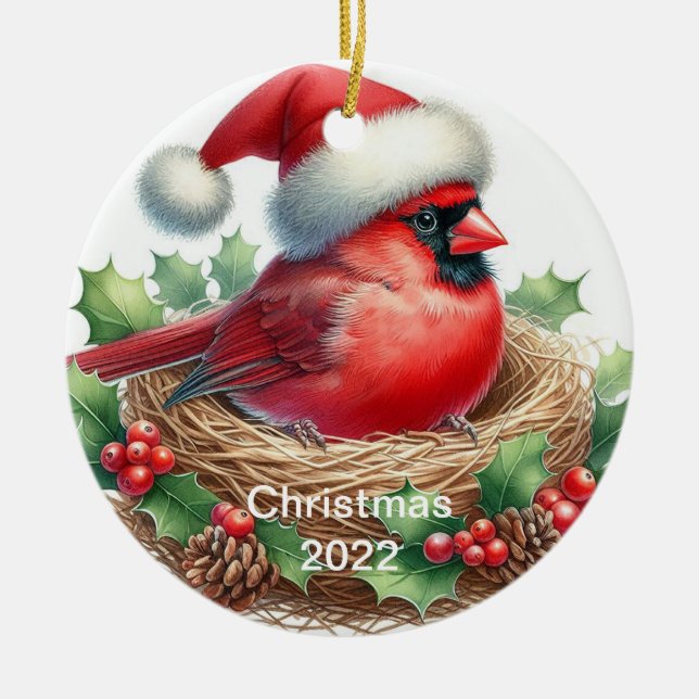 Ornement de Noël du cardinal (Devant)