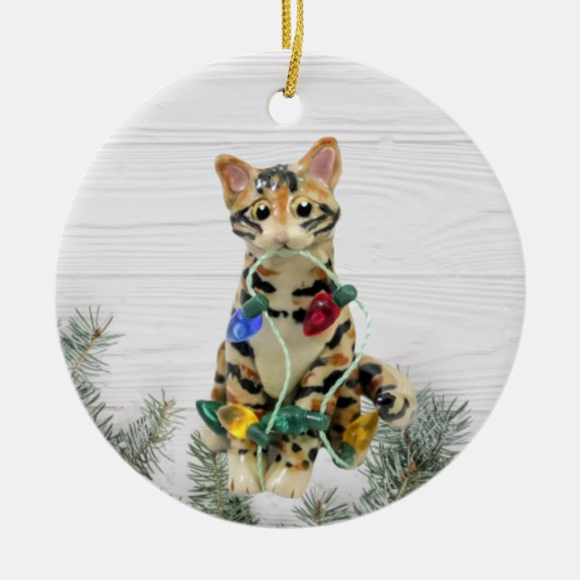 Ornement de Noël du chat du Bengale (Devant)