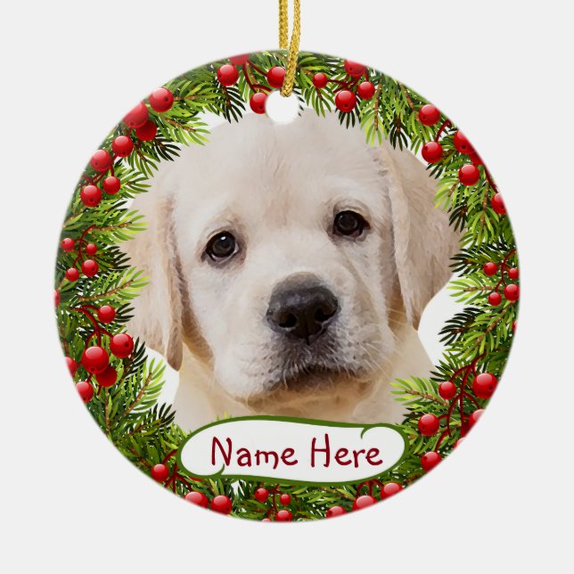 Ornement de Noël du Labrador jaune (Devant)