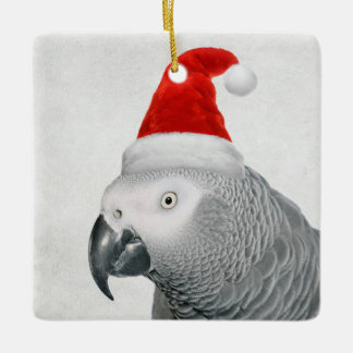 Ornement de Noël du perroquet gris d'Afrique