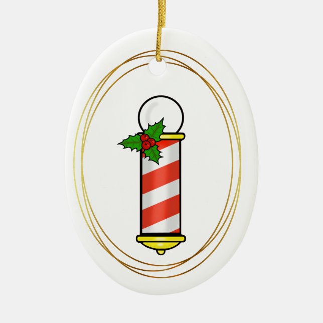 Ornement de Noël du pôle en coiffure (Devant)