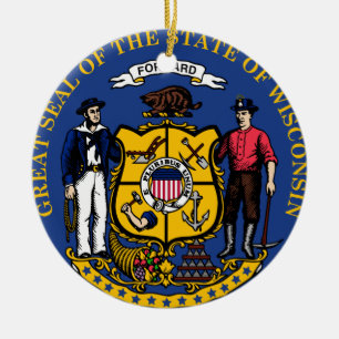Ornement de Noël du sceau d'état du Wisconsin