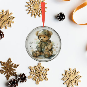 Ornement de Noël du soldat de l'ours en peluche