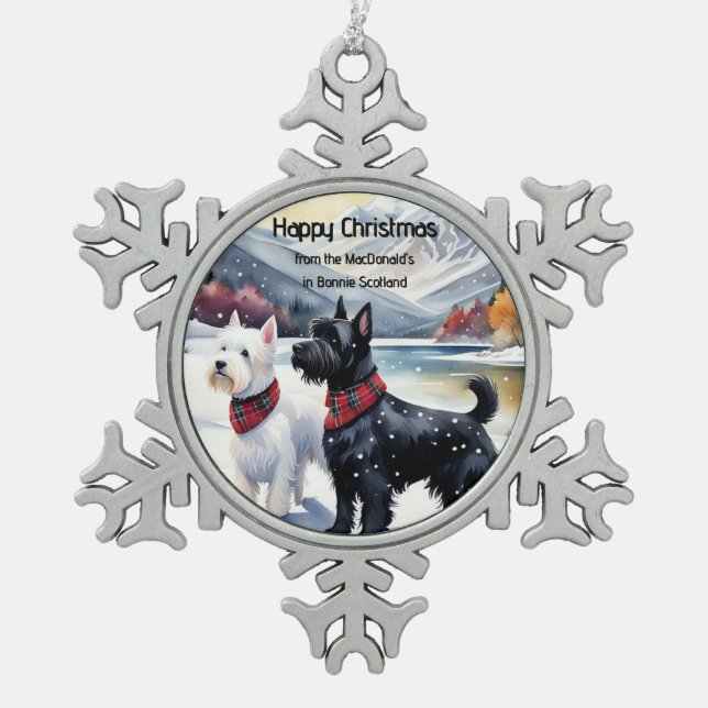 Ornement de Noël écossais, Westie, Ecosse (Devant)
