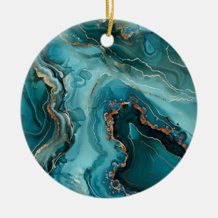 Ornement de Noël en Agate Teal