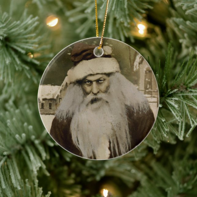 Ornement de Noël en céramique Père Noël déplaisant (Arbre)
