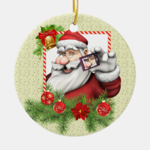 Ornement de Noël en céramique Selfie Art Père N