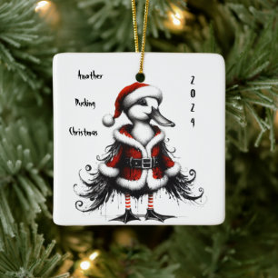 Ornement de Noël en forme d'arbre canard gothique 
