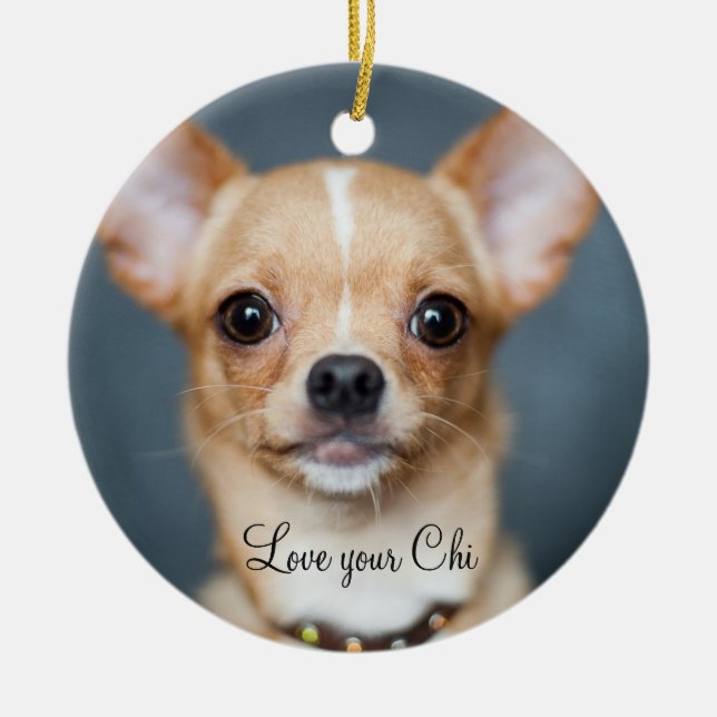 Ornement de Noël en forme de Chihuahua - Ajoutez v (Devant)