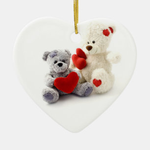 Ornement de Noël en forme de cœur de nounours