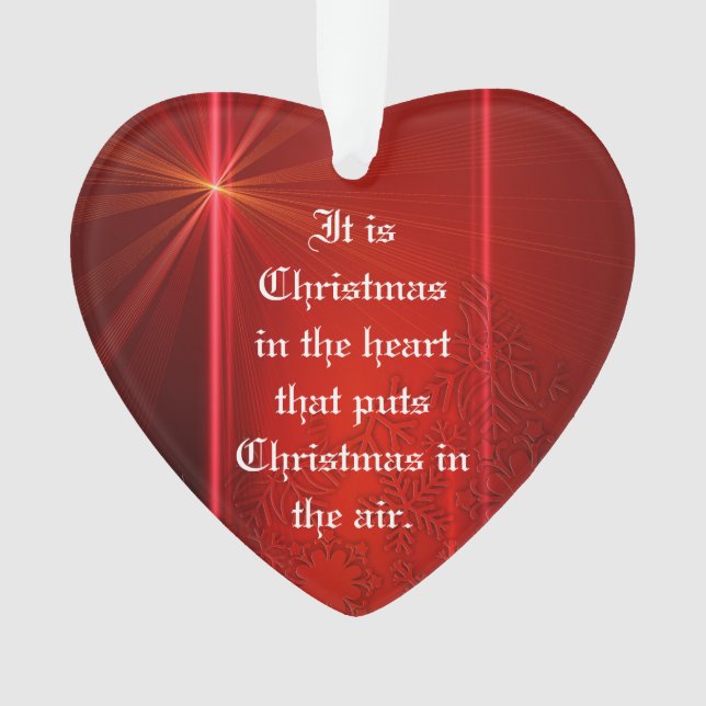 Ornement de Noël en forme de coeur rouge avec cita (devant)