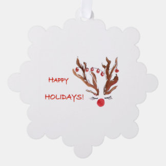 Ornement de Noël en forme de renne au design peint