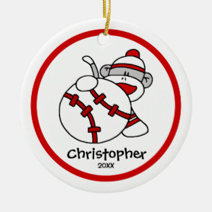 Ornement de Noël en forme de singe en chaussette d