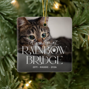 Ornement de Noël en mémoire du chat Rainbow Bridge