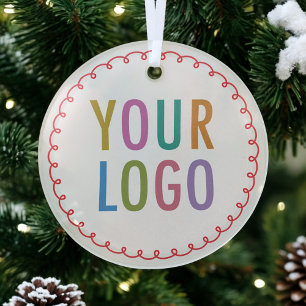Ornement de Noël en verre avec logo personnalisé