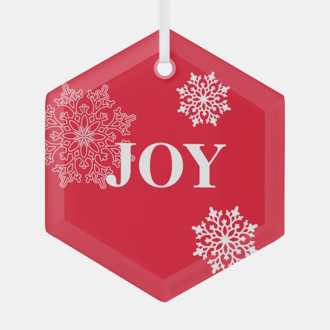 Ornement de Noël en verre-JOY (Recto)