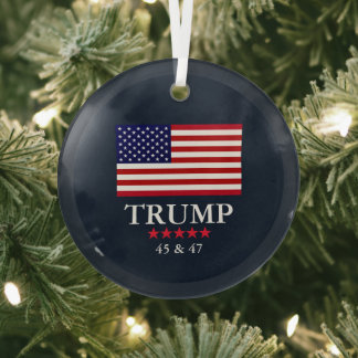 ORNEMENT DE NOËL EN VERRE PRÉSIDENT DONALD TRUMP