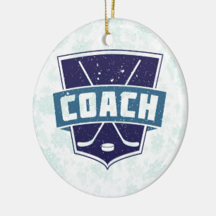 Ornement de Noël, entraîneur de hockey