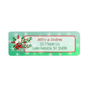 Ornement de Noël et Étiquettes de adresse Holly