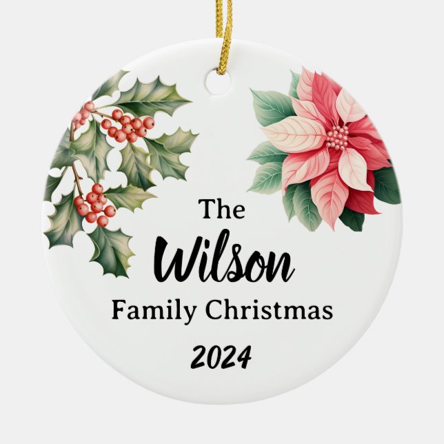 Ornement de Noël familial personnalisé (Devant)