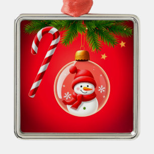 Ornement de Noël festif avec bonhomme de neige