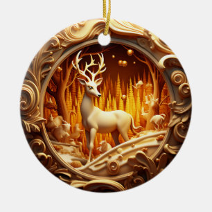 Ornement de Noël Gold Deer