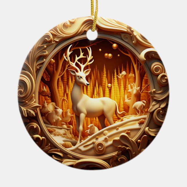 Ornement de Noël Gold Deer (Devant)