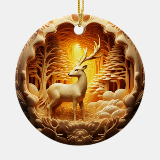 Ornement de Noël Gold Deer (Devant)