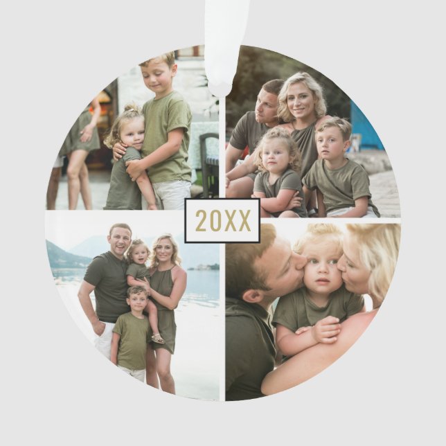 Ornement de Noël Gold Four Photo (devant)