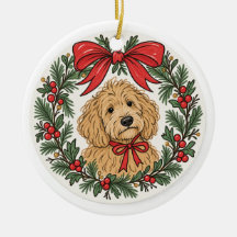 Ornement de Noël Goldendoodle Very Merry Doodles