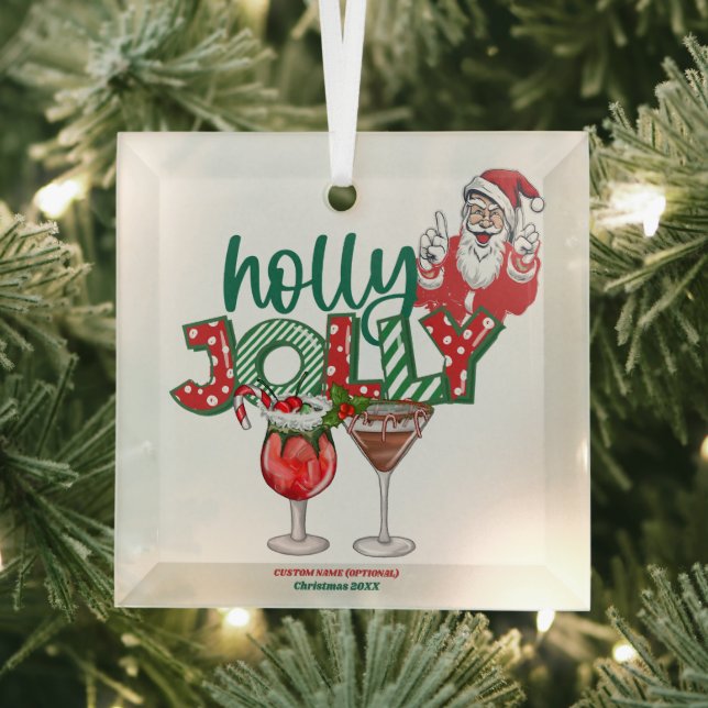 Ornement de Noël "Holly Jolly", Boissons de vacanc (Insitu)