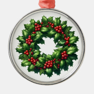Ornement de Noël Holly Wreath