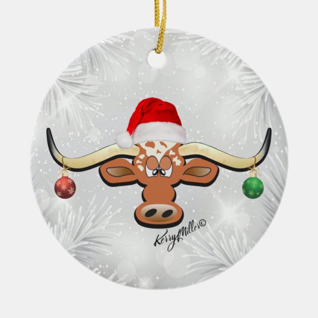 Ornement de Noël Longhorn Steer (Devant)