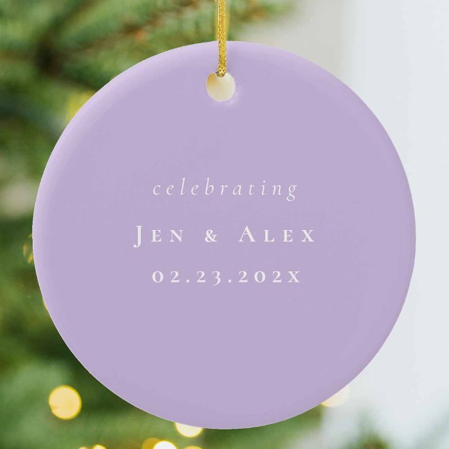 Ornement de Noël Mariage minimal pourpre (Créateur téléchargé)