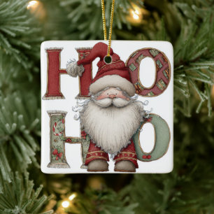 Ornement de Noël Moderne   Père Noël HO HO HO