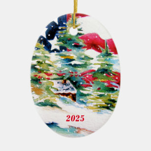 Ornement de Noël Patriotique Oval 2025