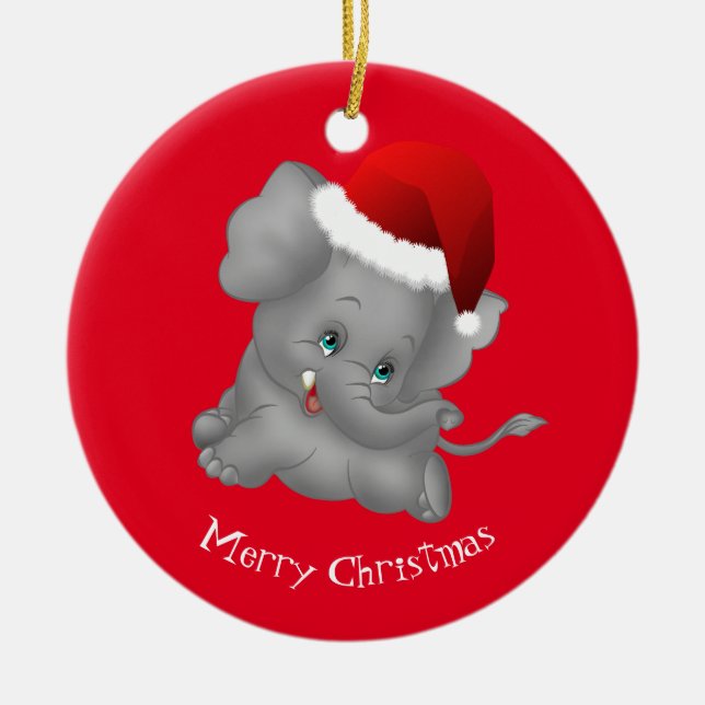 Ornement de Noël - Père Noël Elephant (Devant)