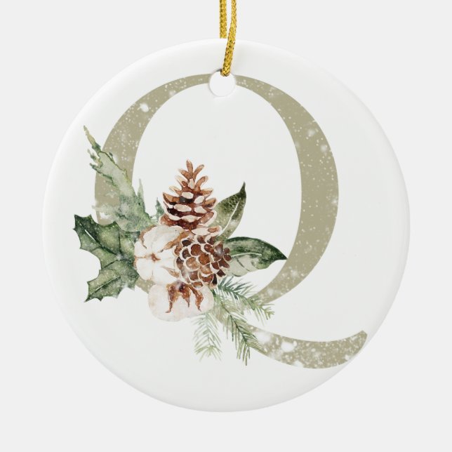 Ornement de Noël personnalisé avec vos initiales (Devant)