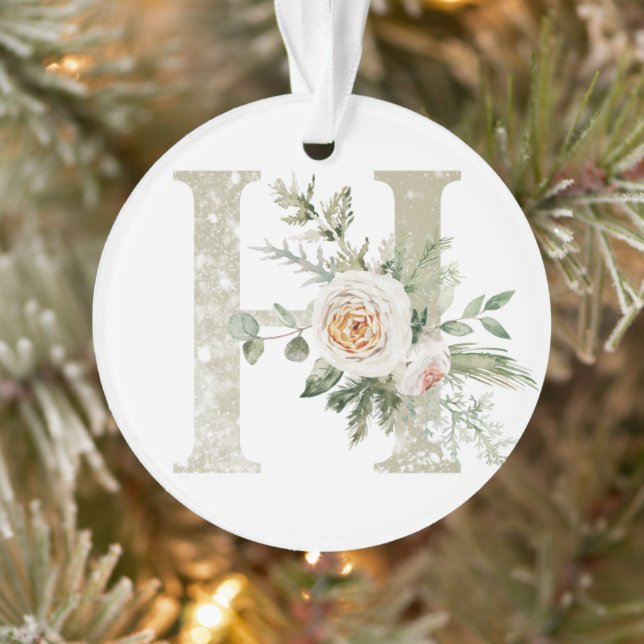 Ornement de Noël personnalisé avec vos initiales (Arbre)