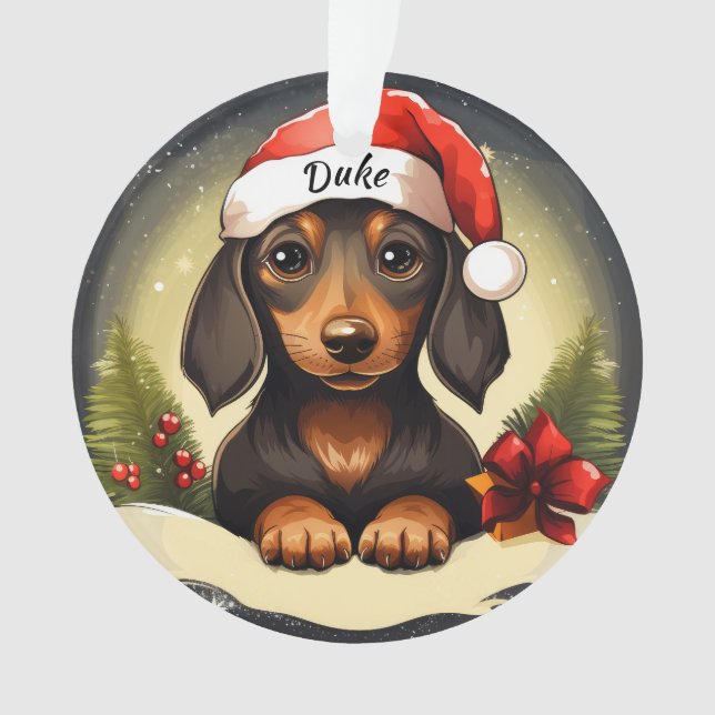 Ornement de Noël personnalisé Dachshund (devant)
