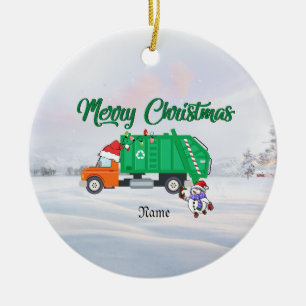 Ornement de Noël personnalisé de camion-poubelle