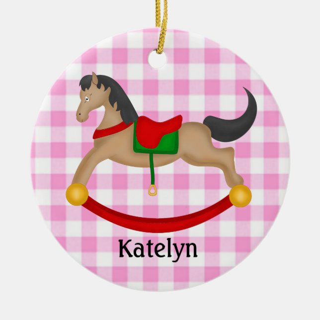 Ornement de Noël personnalisé du Cheval à roches (Devant)