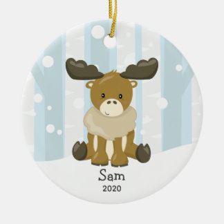 Ornement de Noël personnalisé mignon Moose