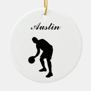 Ornement de Noël personnalisé par basket-ball