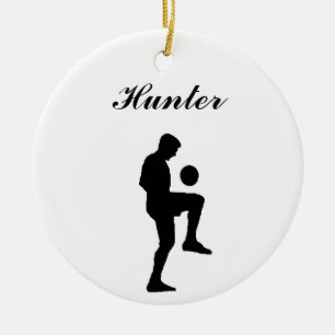 Ornement de Noël personnalisé par football (mâle)