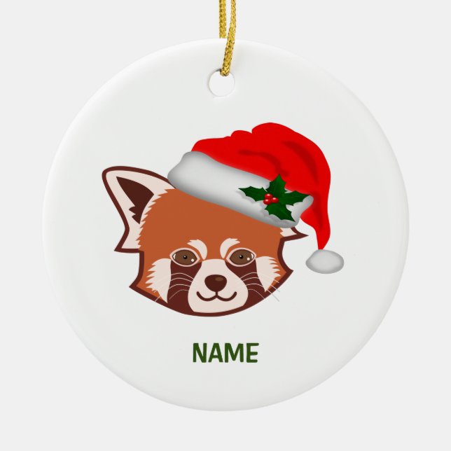 Ornement de Noël personnalisé "Père Noël Red Panda (Devant)