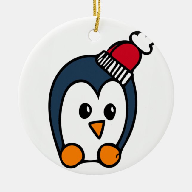 Ornement de Noël personnalisé - Pingouin (Devant)