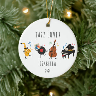 Ornement de Noël personnalisé pour amateur de jazz