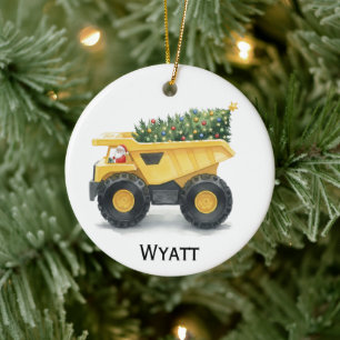 Ornement de Noël personnalisé pour enfants Camion 