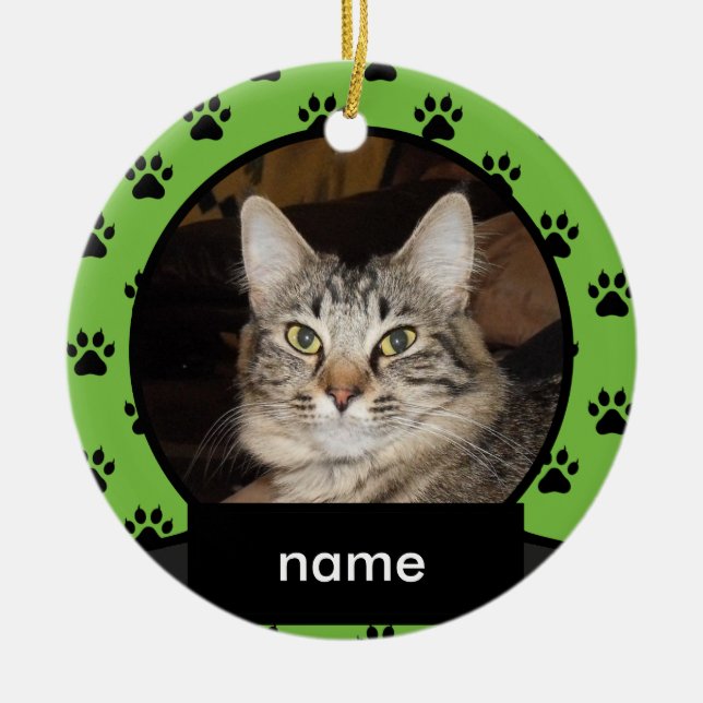 Ornement de Noël personnalisé pour votre chat (Devant)